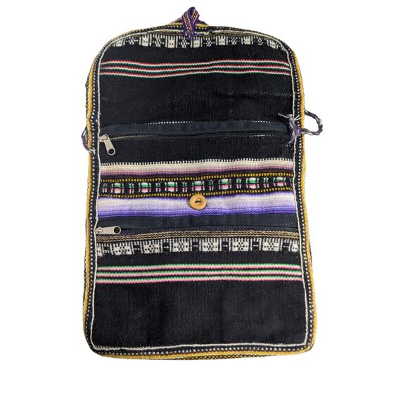 Woven Folk Peruvian Alpaca Wool Purple Ombre Crossbody Purse - Picture 4 of 4